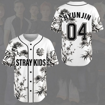 Magnificent Stray Kids STAY White Baseball Jersey Run It Tour Gift for Fan