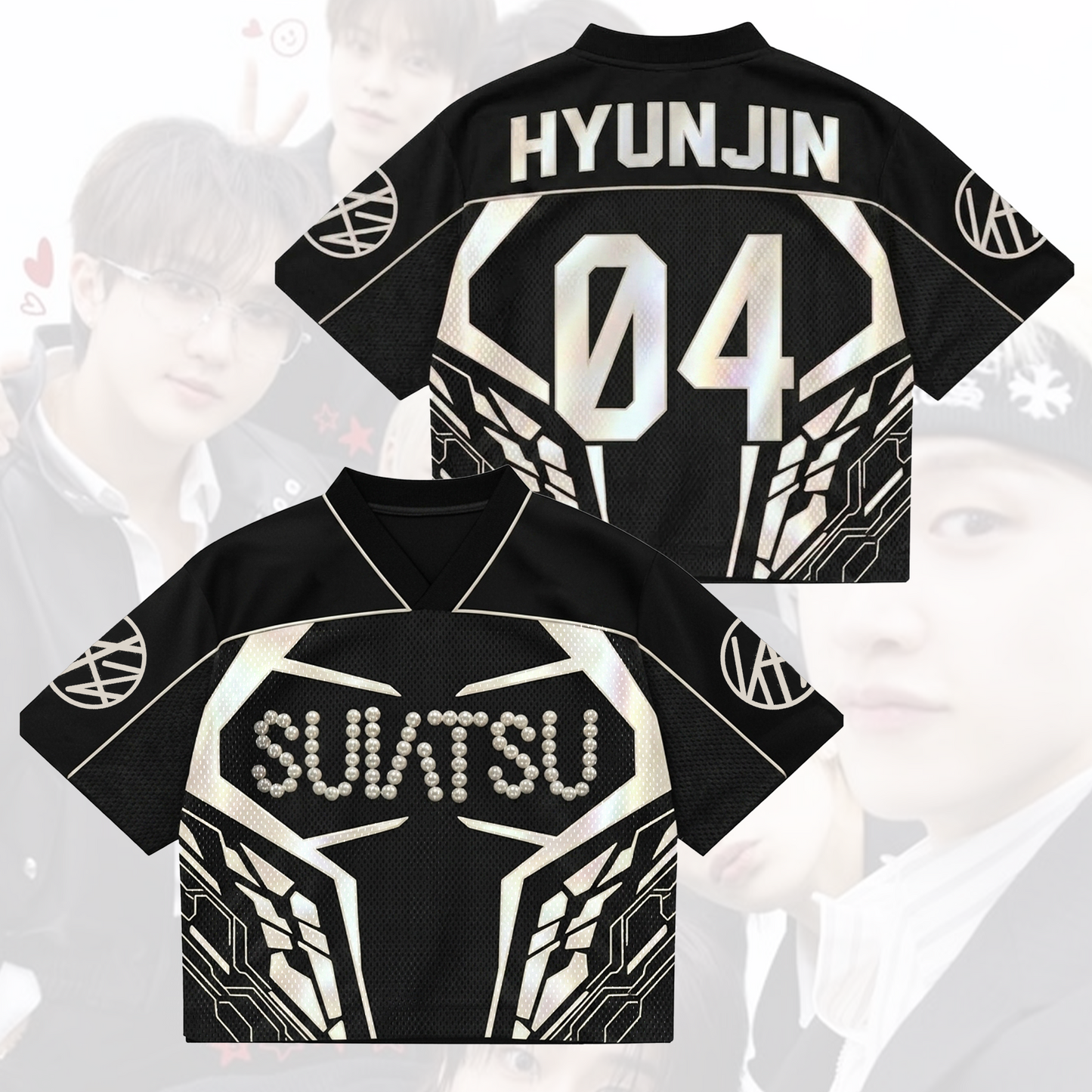 SUIATSU Stray Kids  Mixed Mesh Jersey Run It Tour Gift For Fans
