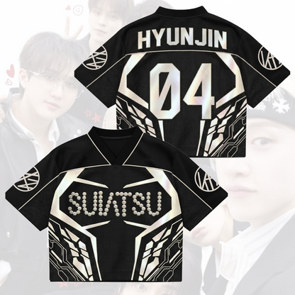 SUIATSU Stray Kids  Mixed Mesh Jersey Run It Tour Gift For Fans