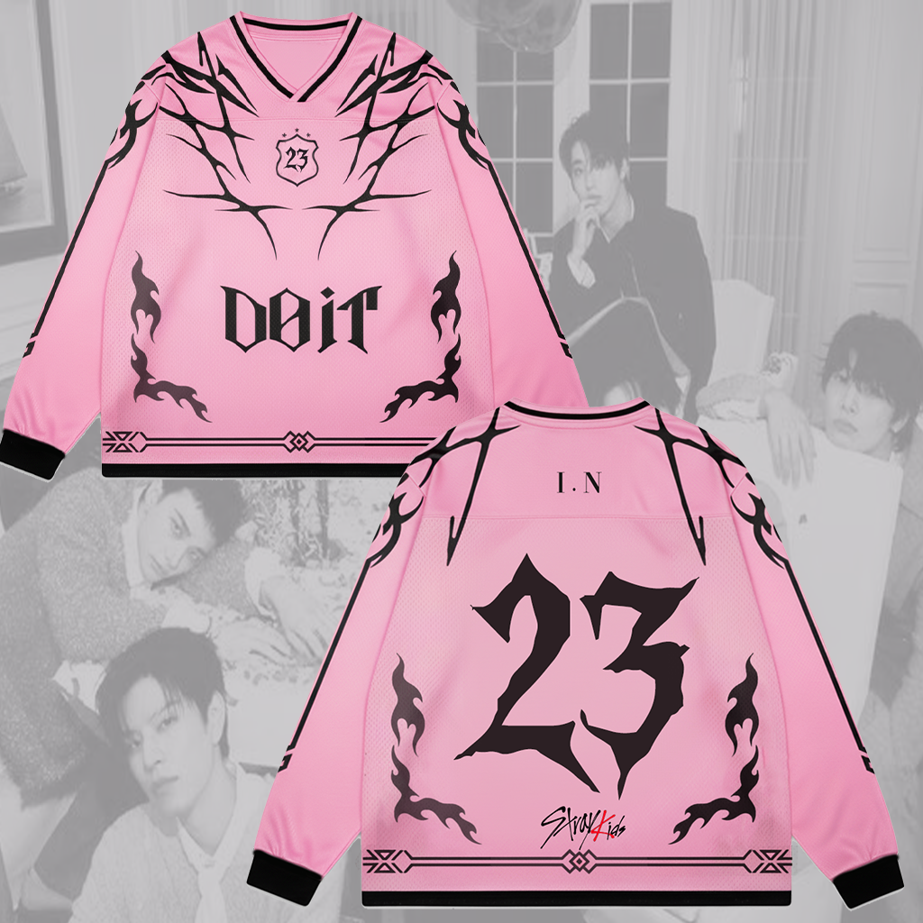 Pink Stray Kids Do It Album Splicing Long Sleeved Gift For Lovers