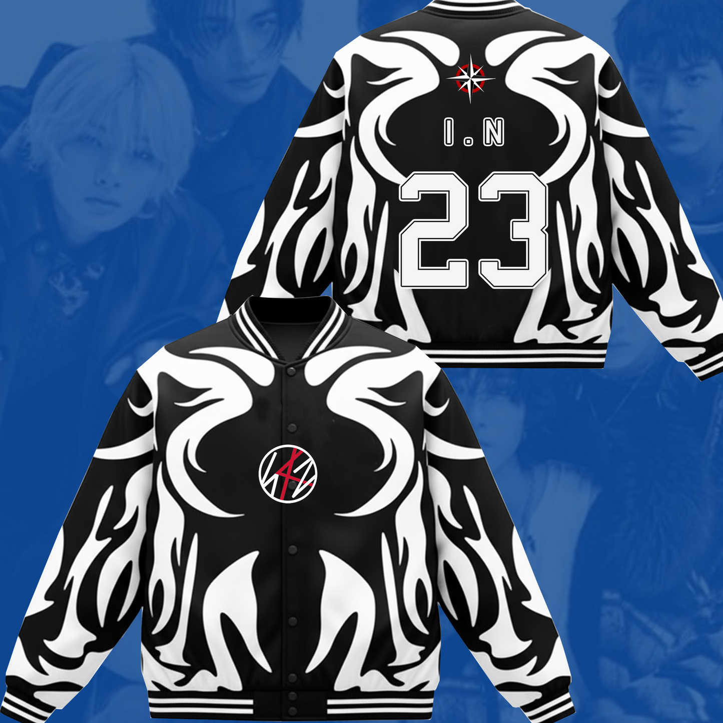 WAVESTEEᵀᴹ Cute Stray Kids SKZ Stay CowMotion Baseball Jacket