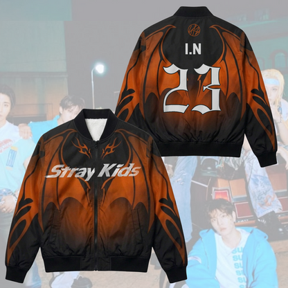 Stray Kids  Run It World Tour Bomber Jacket Orange Dragon Stray Kids Concert Outfit Stay Gifts