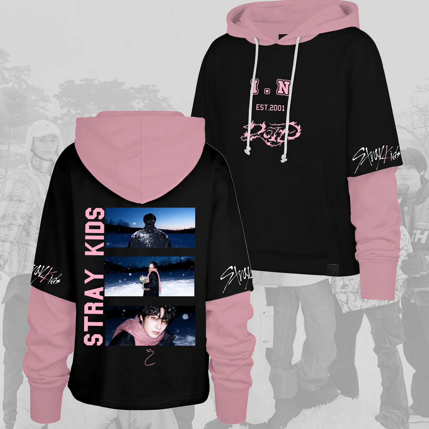 Stray Kids New Trend Do It Snow Season Movie Shortstop Hoodie Gifts
