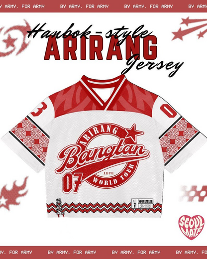 BTS 2026 Album  Arirang Mesh Jersey Football, Kpop Jersery Arirang Preorder