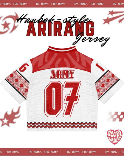 BTS 2026 Album  Arirang Mesh Jersey Football, Kpop Jersery Arirang Preorder