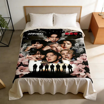 BTS Fleece Blanket for ARMY, Cozy Fan Collection Throw Blanket Gift