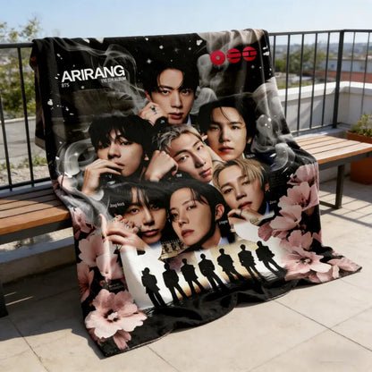 BTS Fleece Blanket for ARMY, Cozy Fan Collection Throw Blanket Gift
