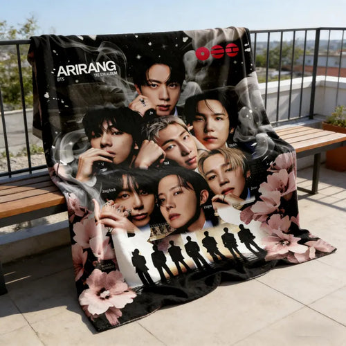 BTS Fleece Blanket for ARMY, Cozy Fan Collection Throw Blanket Gift