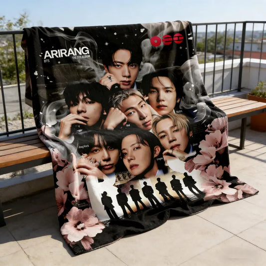 BTS Fleece Blanket for ARMY, Cozy Fan Collection Throw Blanket Gift