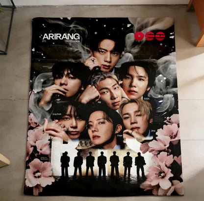 BTS Fleece Blanket for ARMY, Cozy Fan Collection Throw Blanket Gift