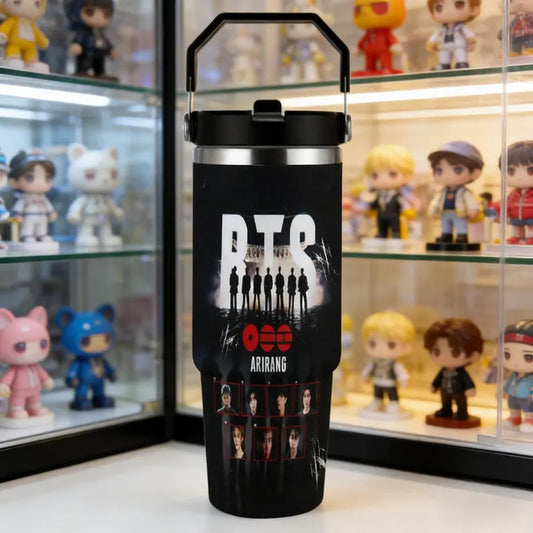 BTS ARIRANG 30oz Stainless Steel Tumbler, ARMY Inspired Insulated Water Bottle, Kpop Fan Travel Cup