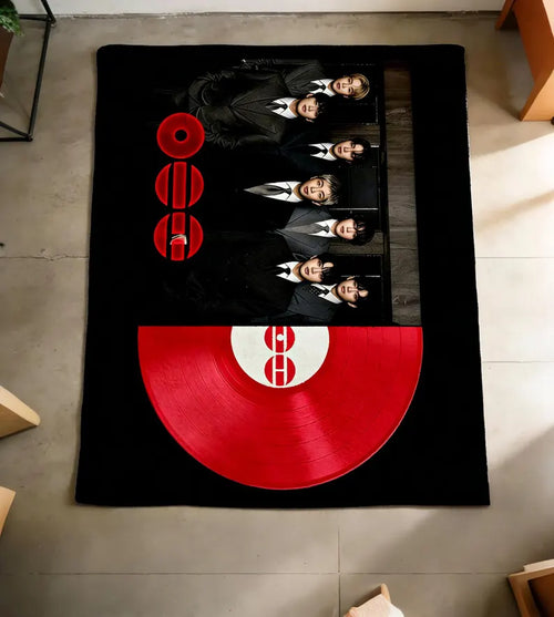 BTS Fan Fleece Blanket with Group Photo Design, Soft K-Pop Home Decor Gift