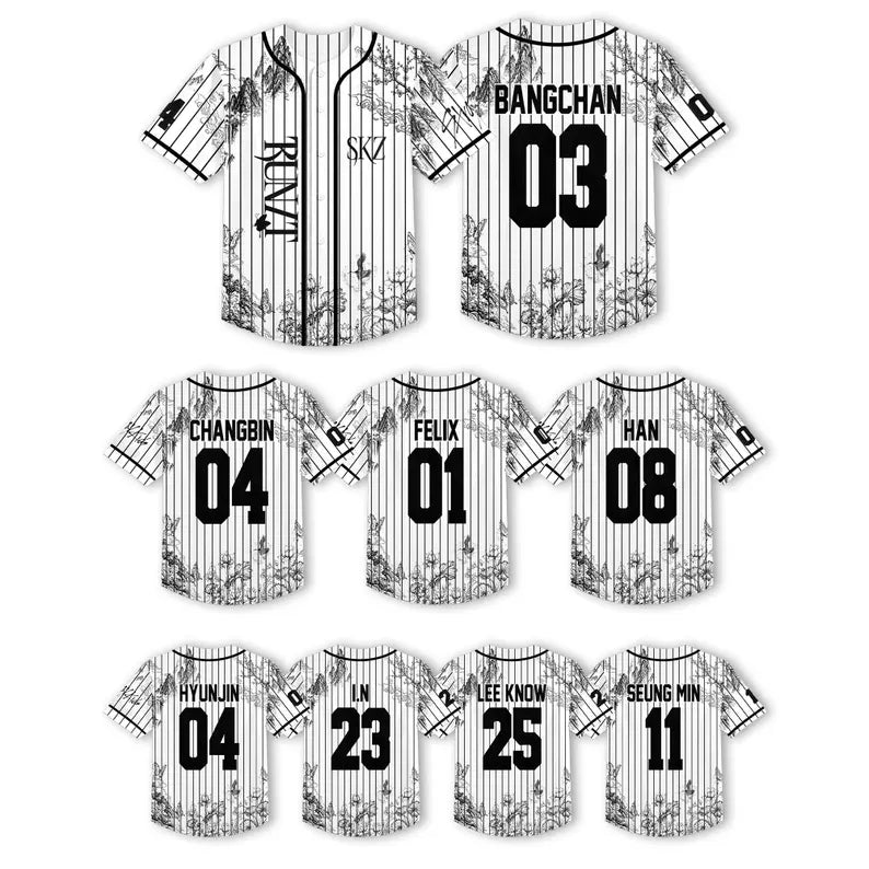 Stray Kids Run It Baseball Jersey, 2026- 27 Stray Kids World Tour Run It Shirt, Stray Kids This And That Album Shirt, Stray Kids Kpop Jersey
