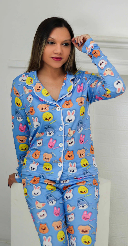 Stray Kids Pajama Set – SKZOO Kpop Sleepwear Outfit