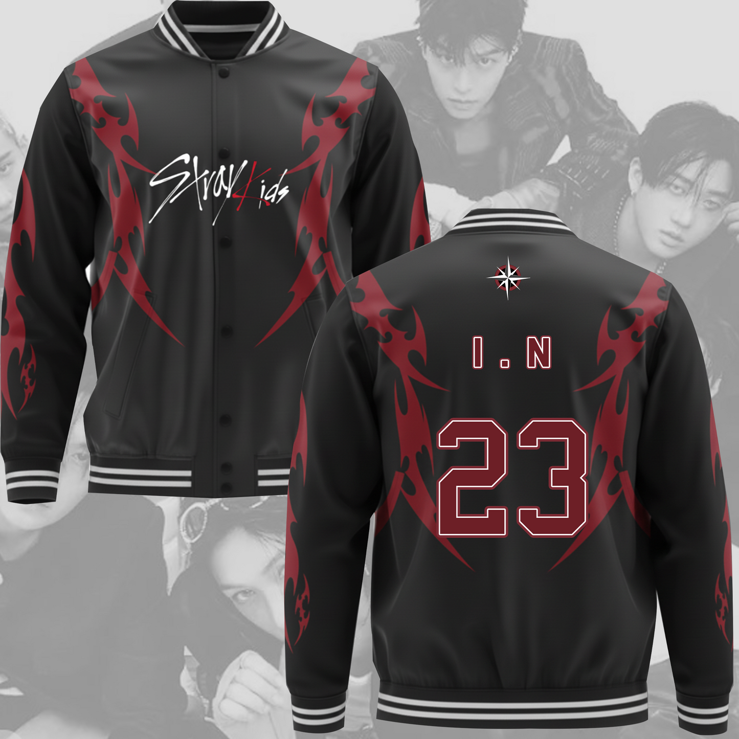 WAVESTEEᵀᴹ Stray Kid Tour DominATE Stay Baseball Jacket