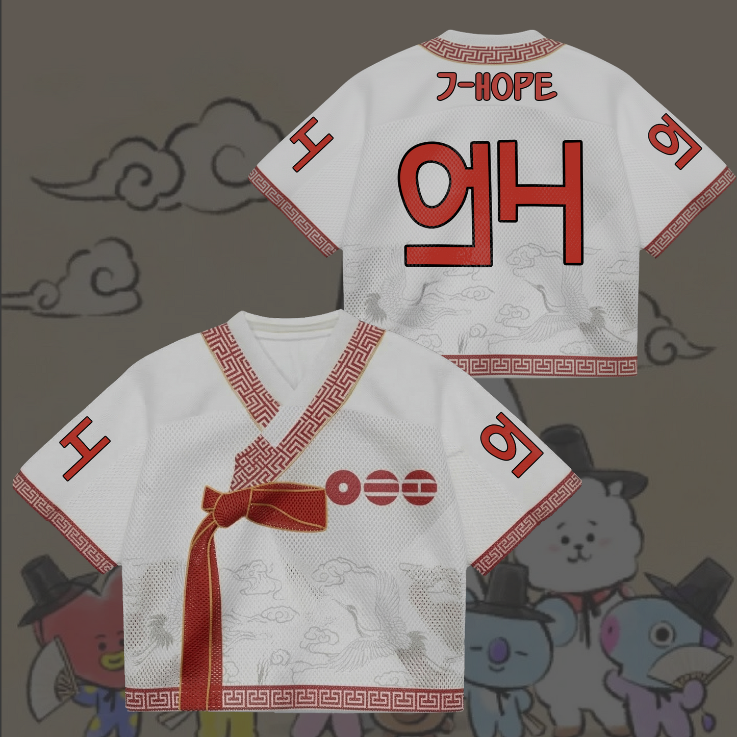BTS World Tour 2026 Hanbok Style Mixed Mesh Jersey Gifts