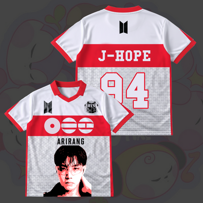 BTS Red Arirang Tour Winged Neck Baseball Shirt