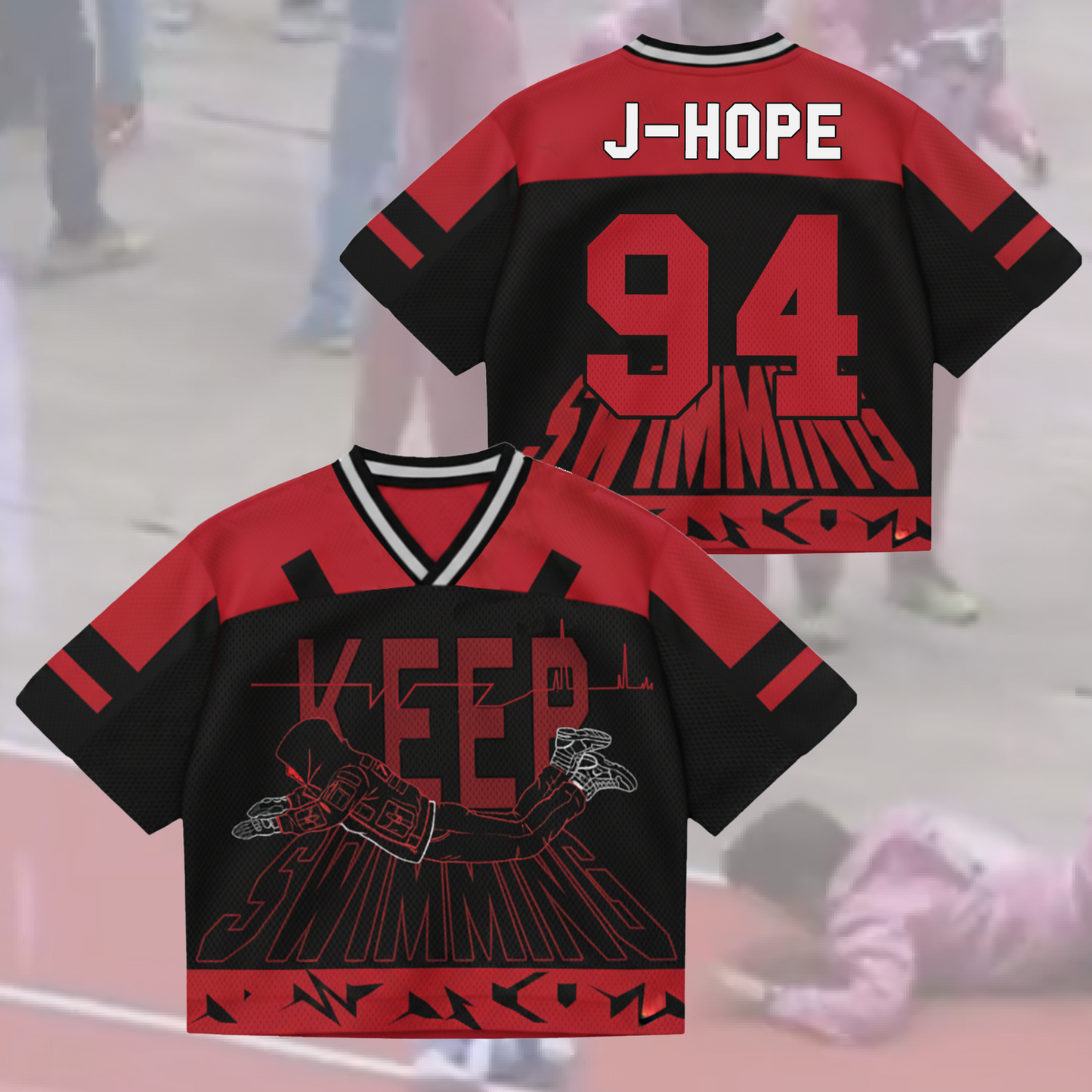 Hip Hop Never Die Keep Swimming BTS World Tour Mixed Mesh Jersey