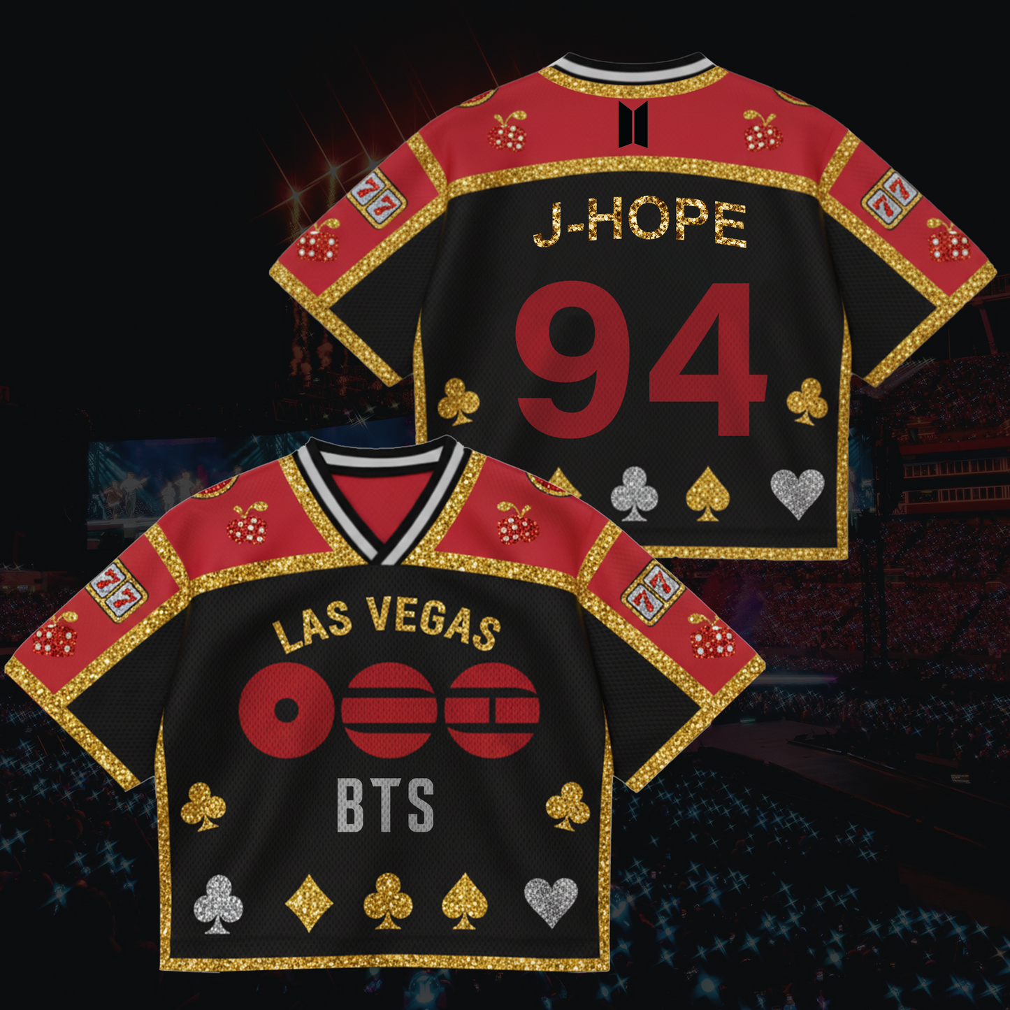 The City Las Vegas 777 BTS World Tour Mixed Mesh Jersey Gift For Fans