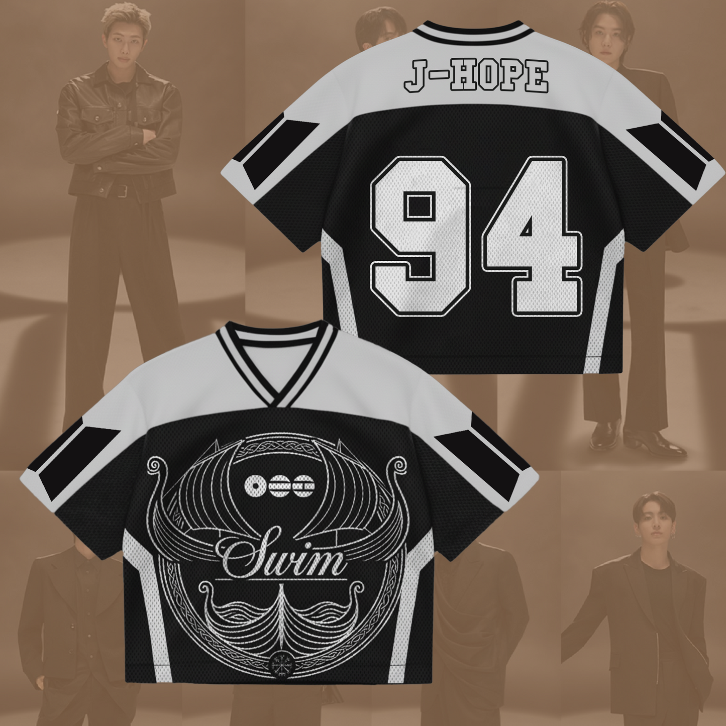 Swim BTS New Album Mixed Mesh Jersey Gifts For Army