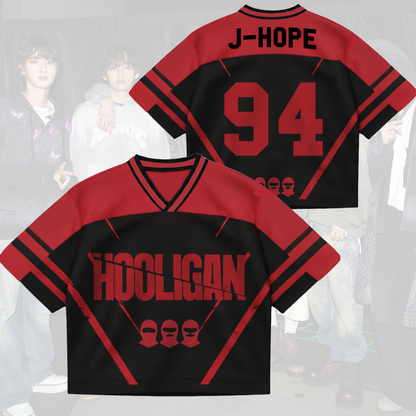 Outlaw Bangtan Squad BTS Hooligan World Tour Mixed Mesh Jersey Gift For Fans