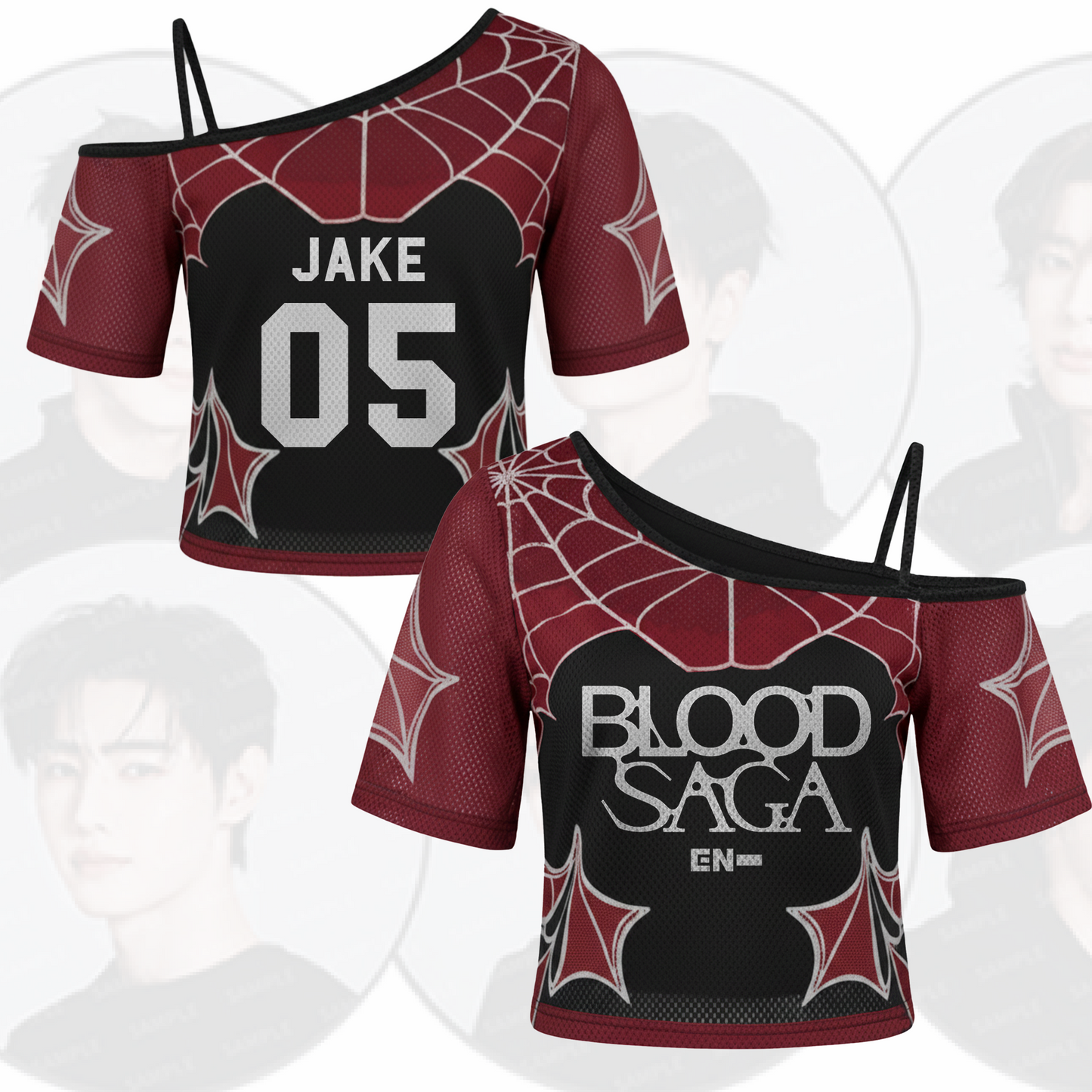 Spider Bat Enhypen Blood Saga World Tour Tour Off Shoulder Mesh