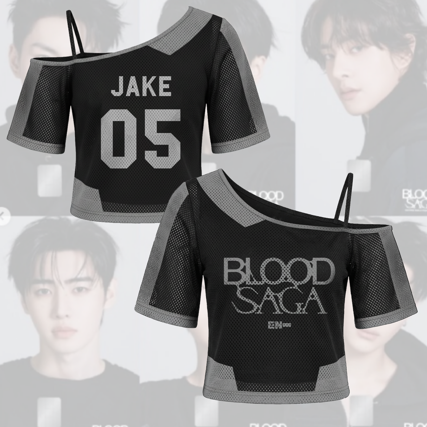 Chic Girl Enhypen Blood Saga World Tour Tour Off Shoulder Mesh