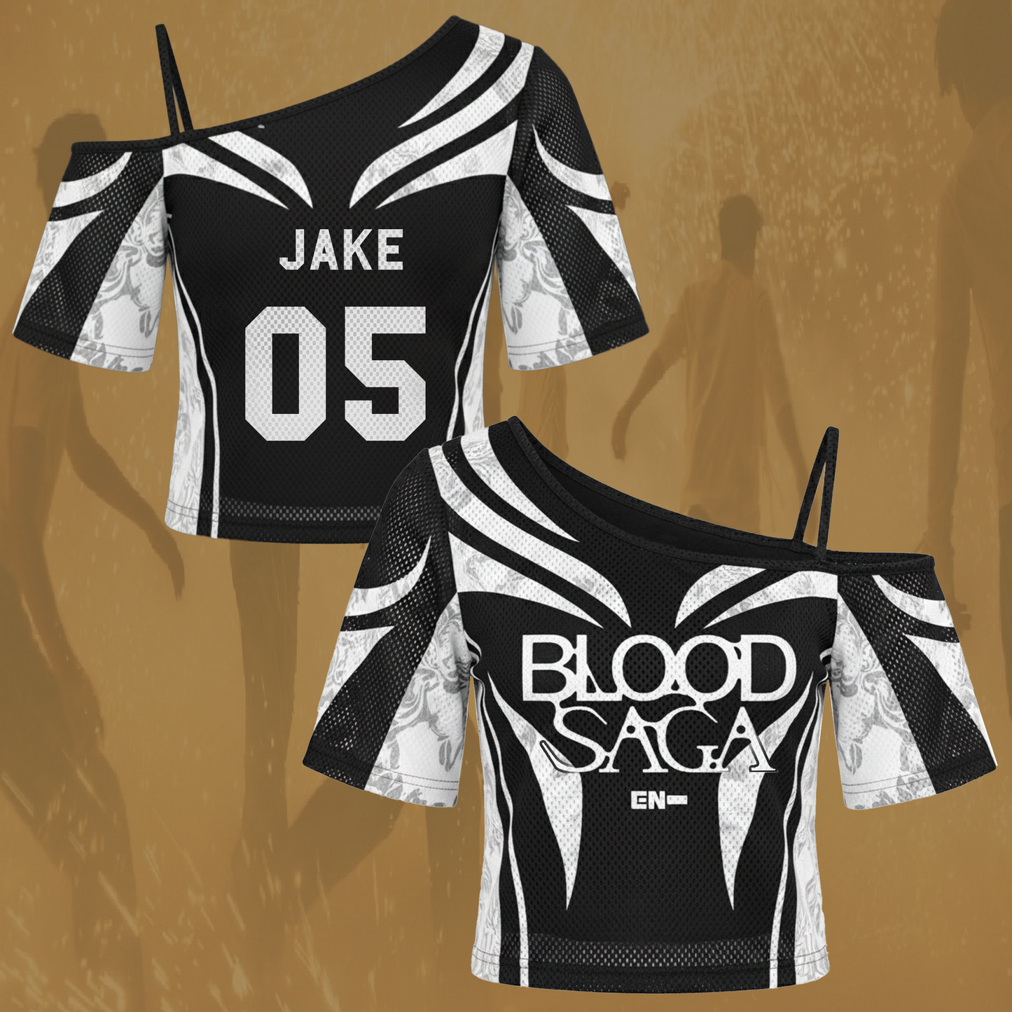 Shadow Flight Blood Saga Enhypen  World Tour World Tour Tour Off Shoulder Mesh