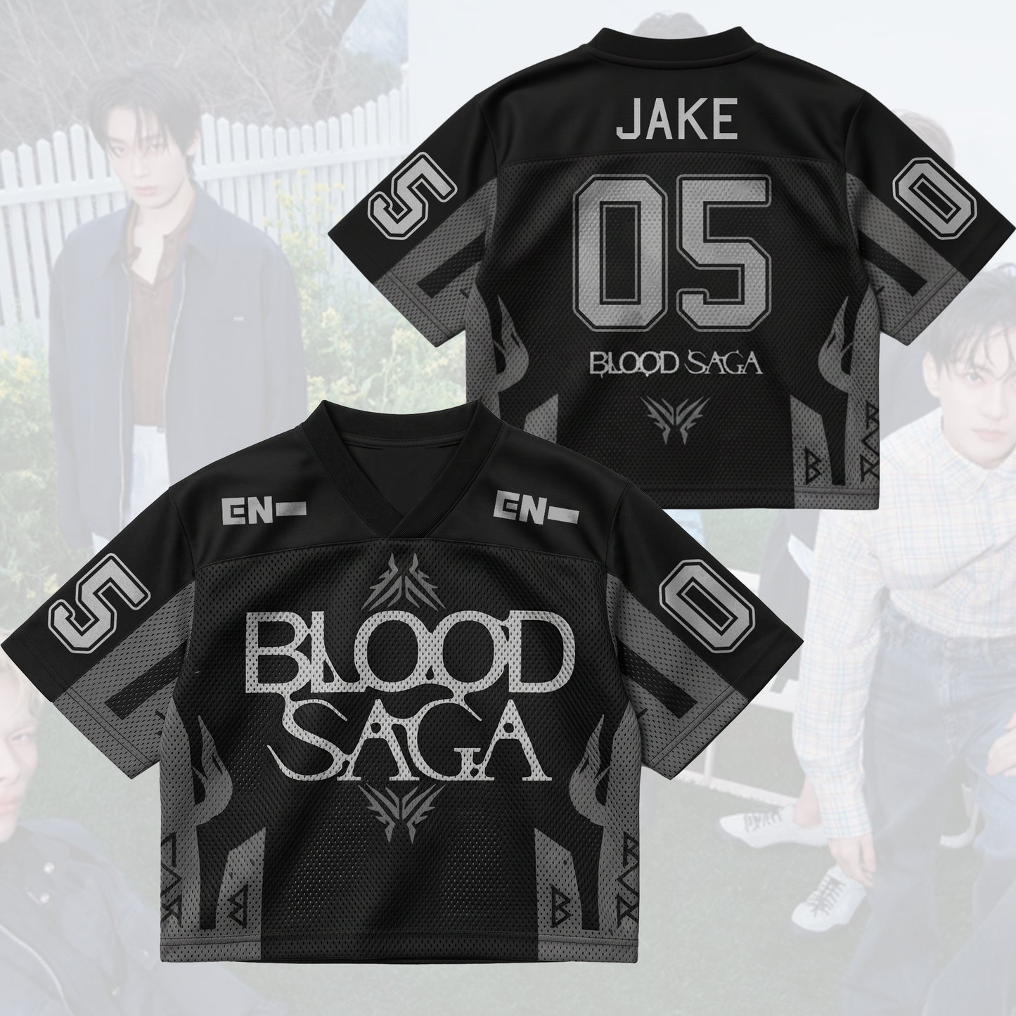 Midnight Blood Saga Enhypen World Tour Mixed Mesh Jersey Gift For Fans