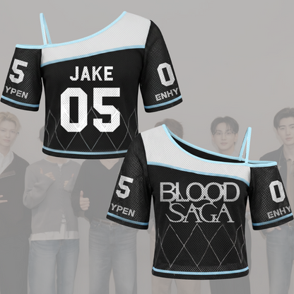 Sporty Chic Blood Saga The Sin Enhypen World Tour Tour Off Shoulder Mesh Gift For Fans