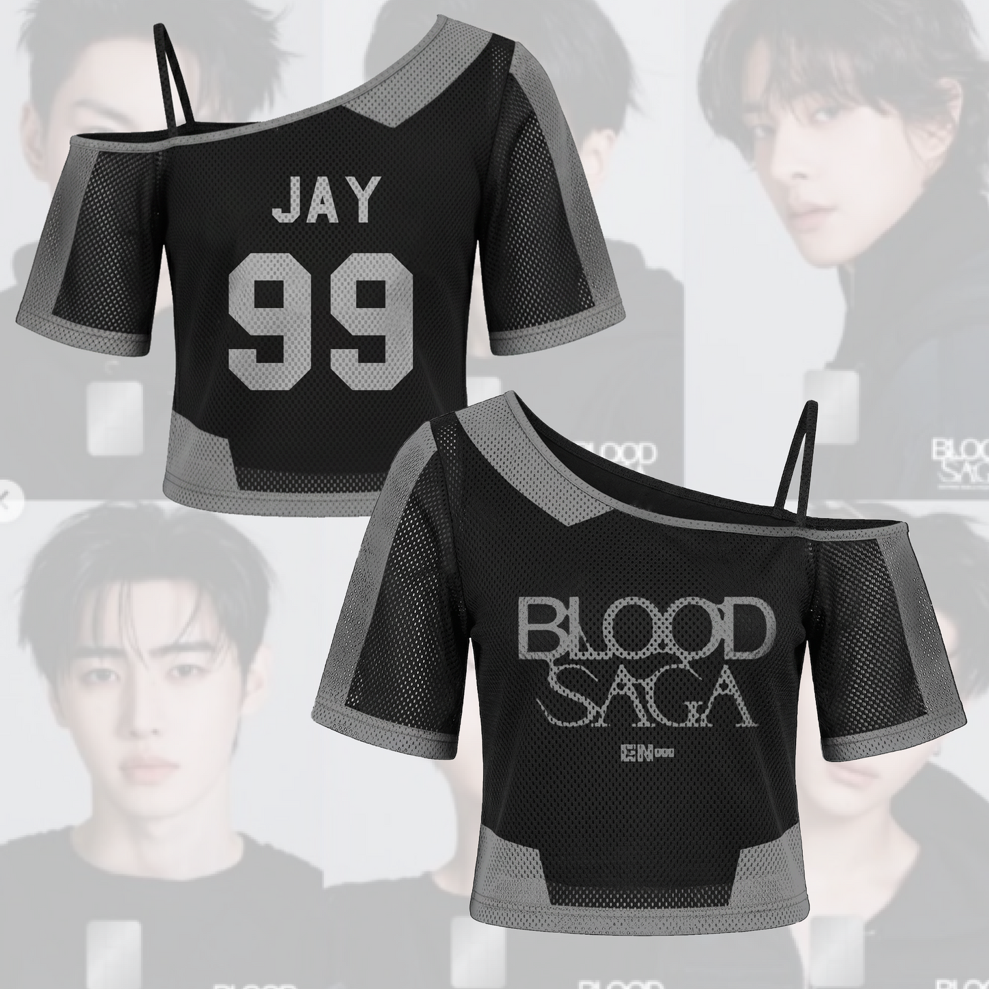 Chic Girl Enhypen Blood Saga World Tour Tour Off Shoulder Mesh