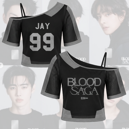 Chic Girl Enhypen Blood Saga World Tour Tour Off Shoulder Mesh
