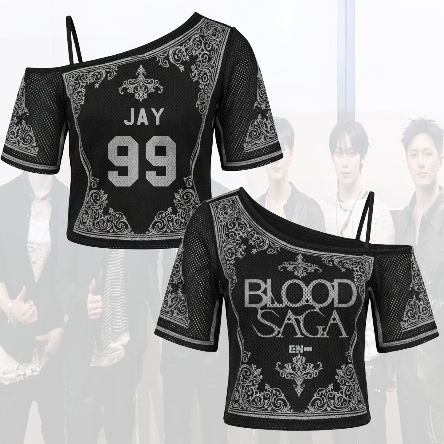 Gothic Princess Blood Saga Enhypen World Tour Tour Off Shoulder Mesh