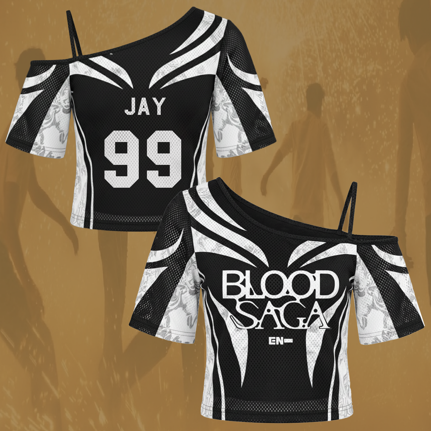 Shadow Flight Blood Saga Enhypen  World Tour World Tour Tour Off Shoulder Mesh