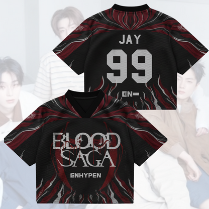 Night Wings Blood Saga Enhypen World Tour Mixed Mesh Jersey Gifts
