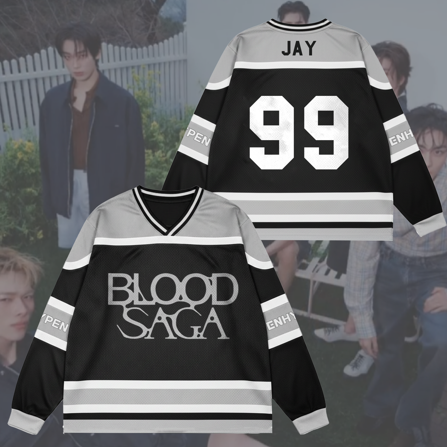 Blood Saga Enhypen World Tour Mesh Splicing Long Sleeve Gift For Fans