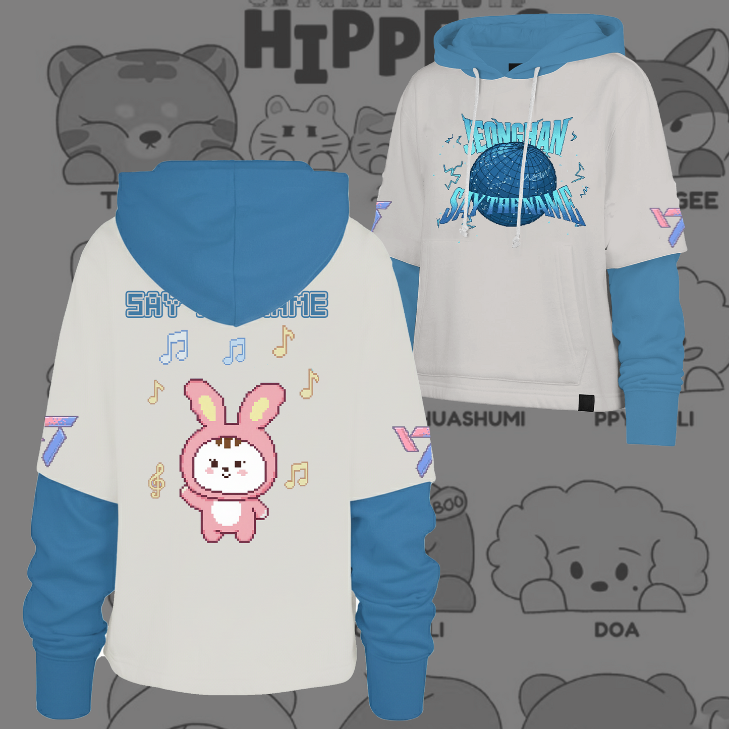 WAVESTEEᵀᴹ  Seventeen Say The Name 8bit Pixel Edition Shortstop Hoodie