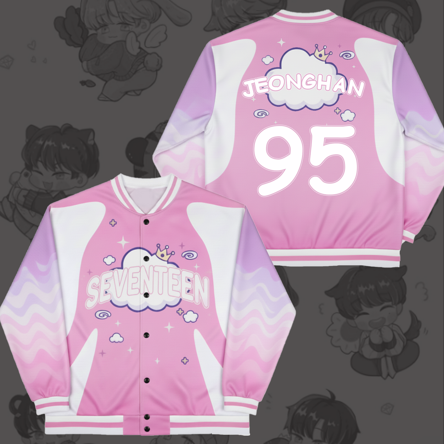 WAVESTEEᵀᴹ Seventeen Pinkwave Tour Baseball Jacket