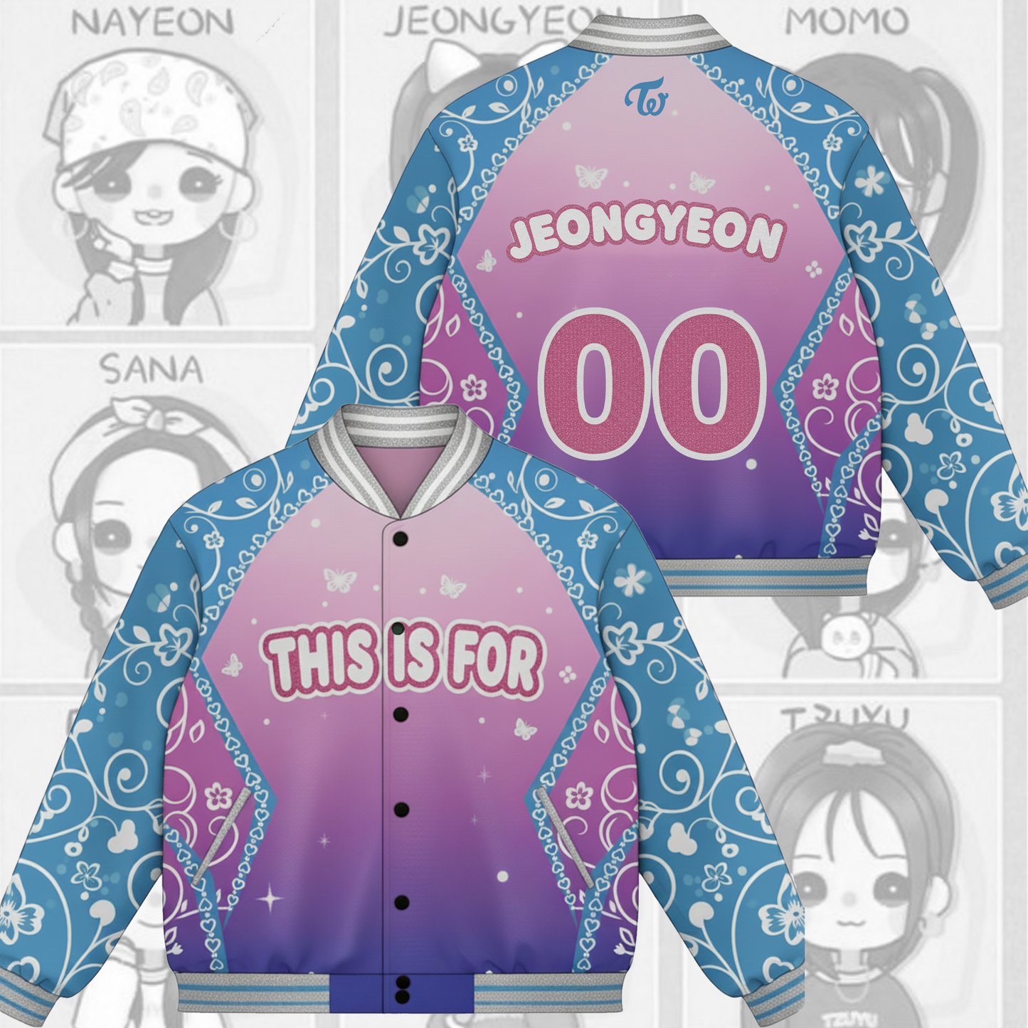 WAVESTEEᵀᴹ Floral Symphony Piece Twice This is Four  Baseball Jacket