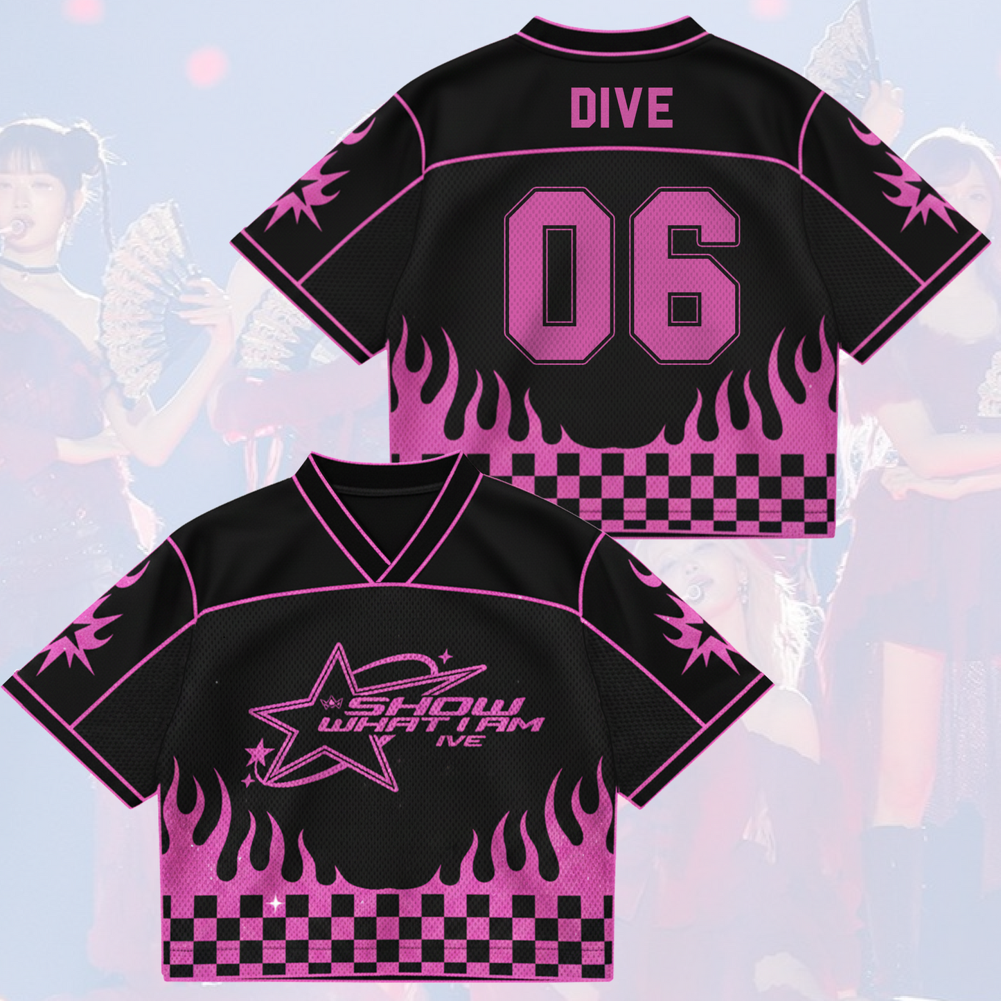 Sporty Chic IVE Show What I Am World Tour Mixed Mesh Jersey Fan Edition