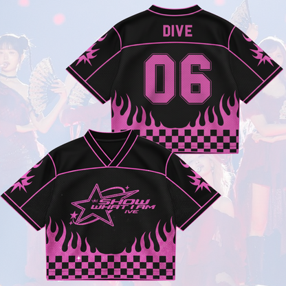 Sporty Chic IVE Show What I Am World Tour Mixed Mesh Jersey Fan Edition