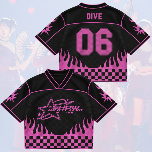 Sporty Chic IVE Show What I Am World Tour Mixed Mesh Jersey Fan Edition