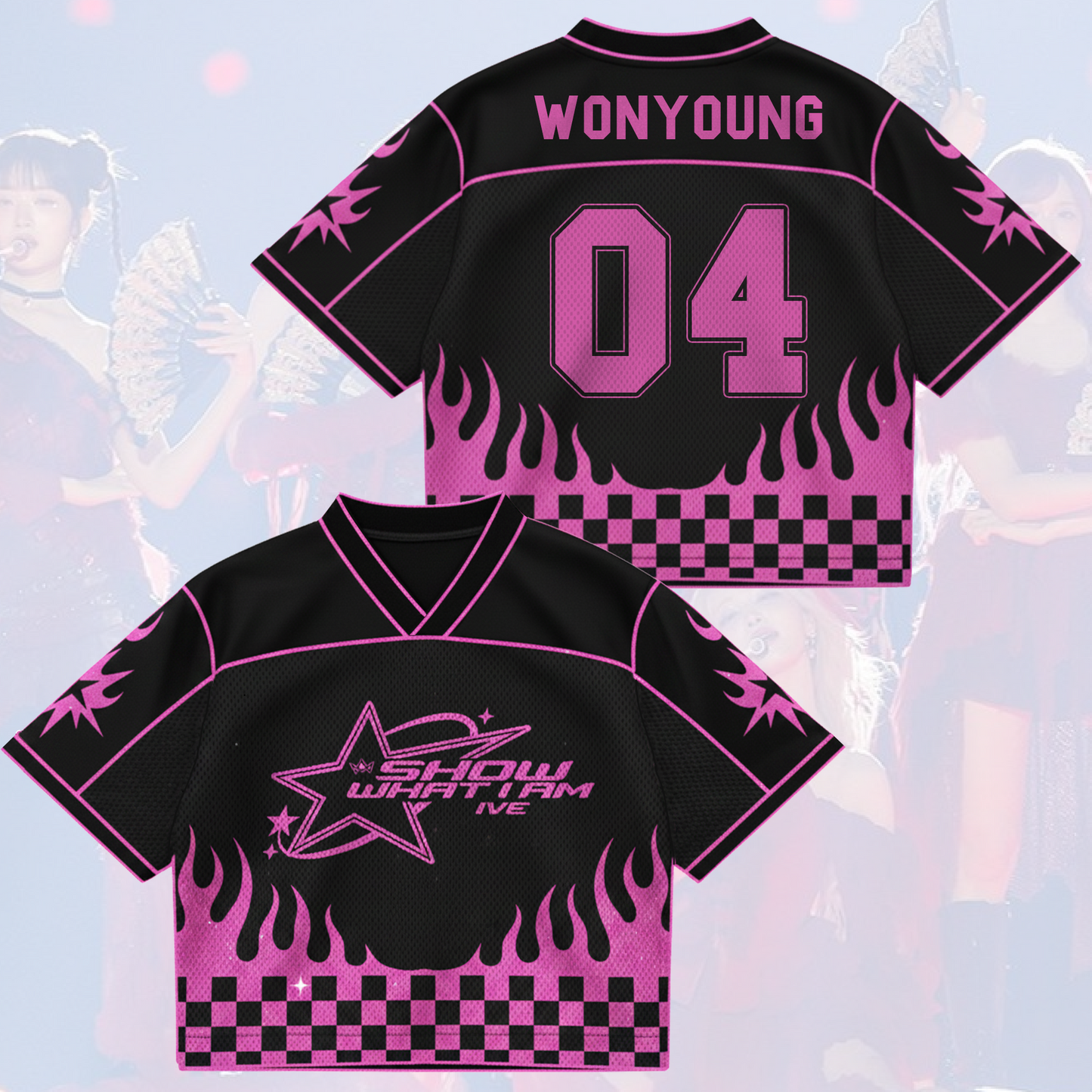 Sporty Chic IVE Show What I Am World Tour Mixed Mesh Jersey Fan Edition