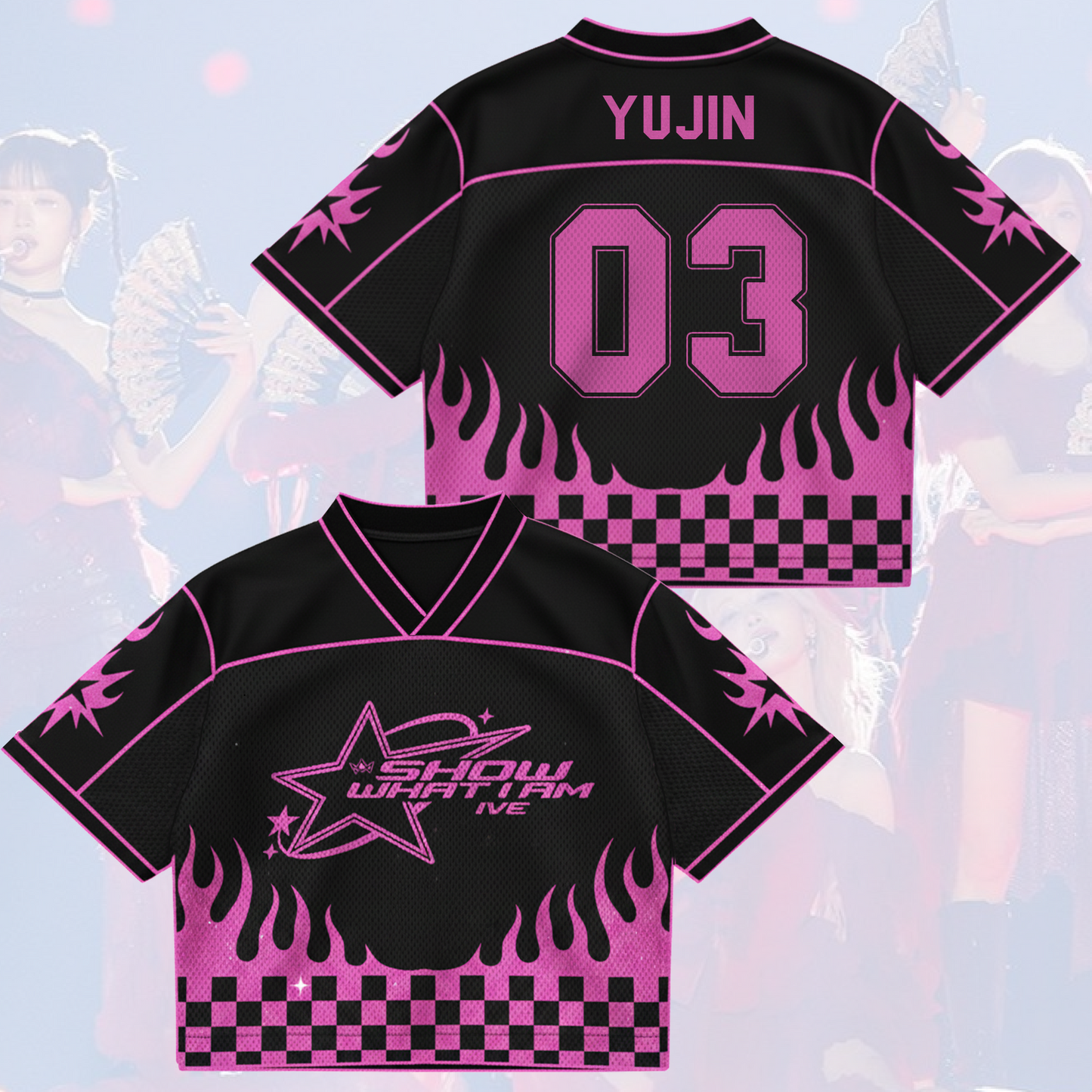 Sporty Chic IVE Show What I Am World Tour Mixed Mesh Jersey Fan Edition