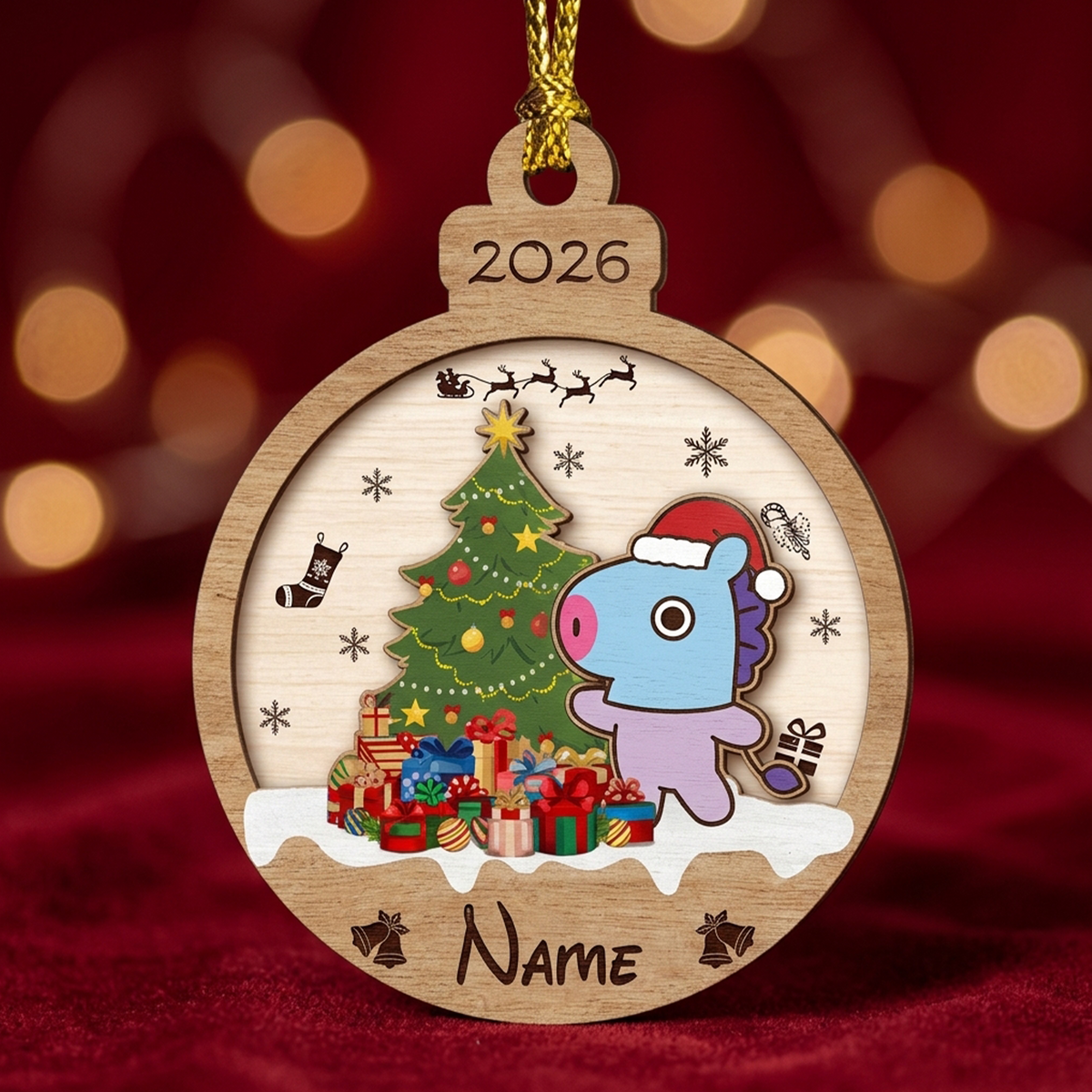 Custom Bangtan Christmas Shaker Ornament BT21 Christmas Ornament Gift For Army