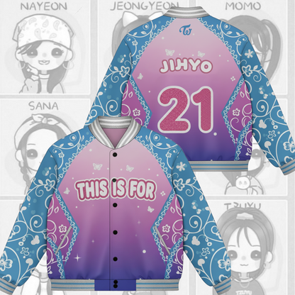 WAVESTEEᵀᴹ Floral Symphony Piece Twice This is Four  Baseball Jacket