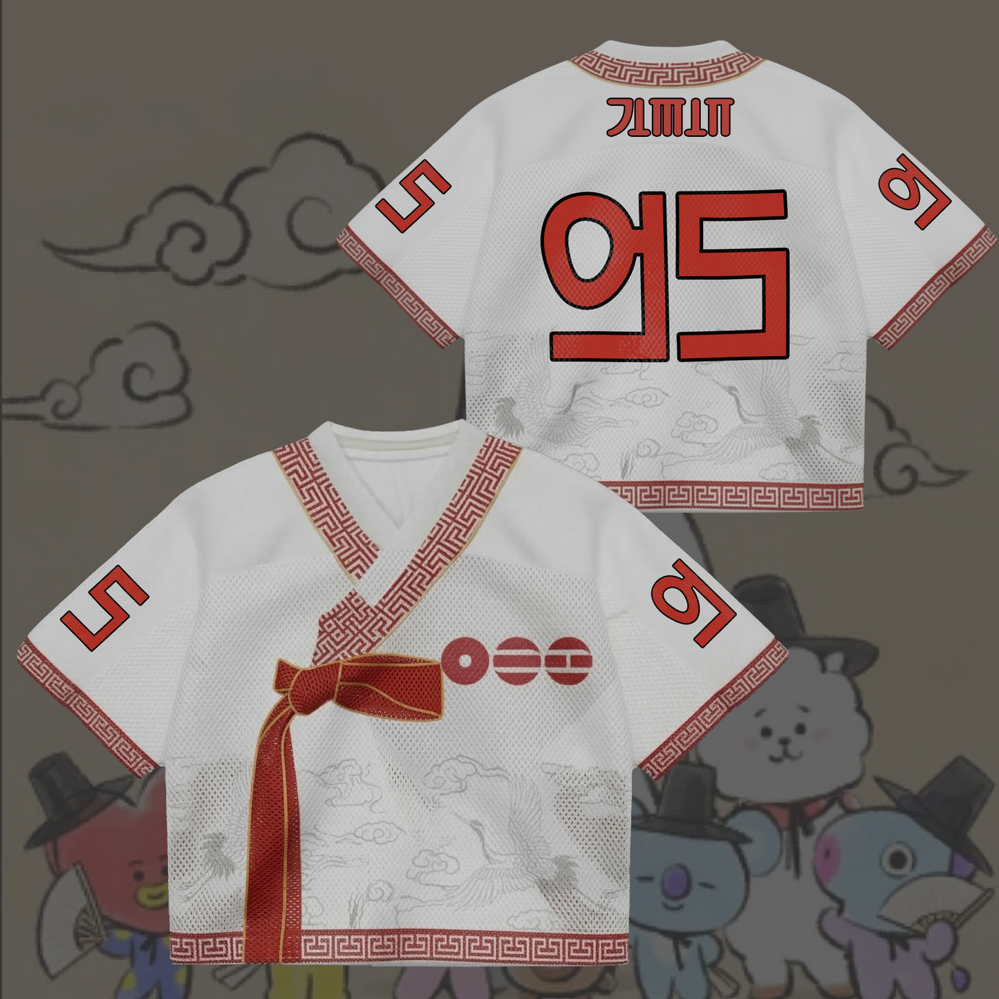 BTS World Tour 2026 Hanbok Style Mixed Mesh Jersey Gifts