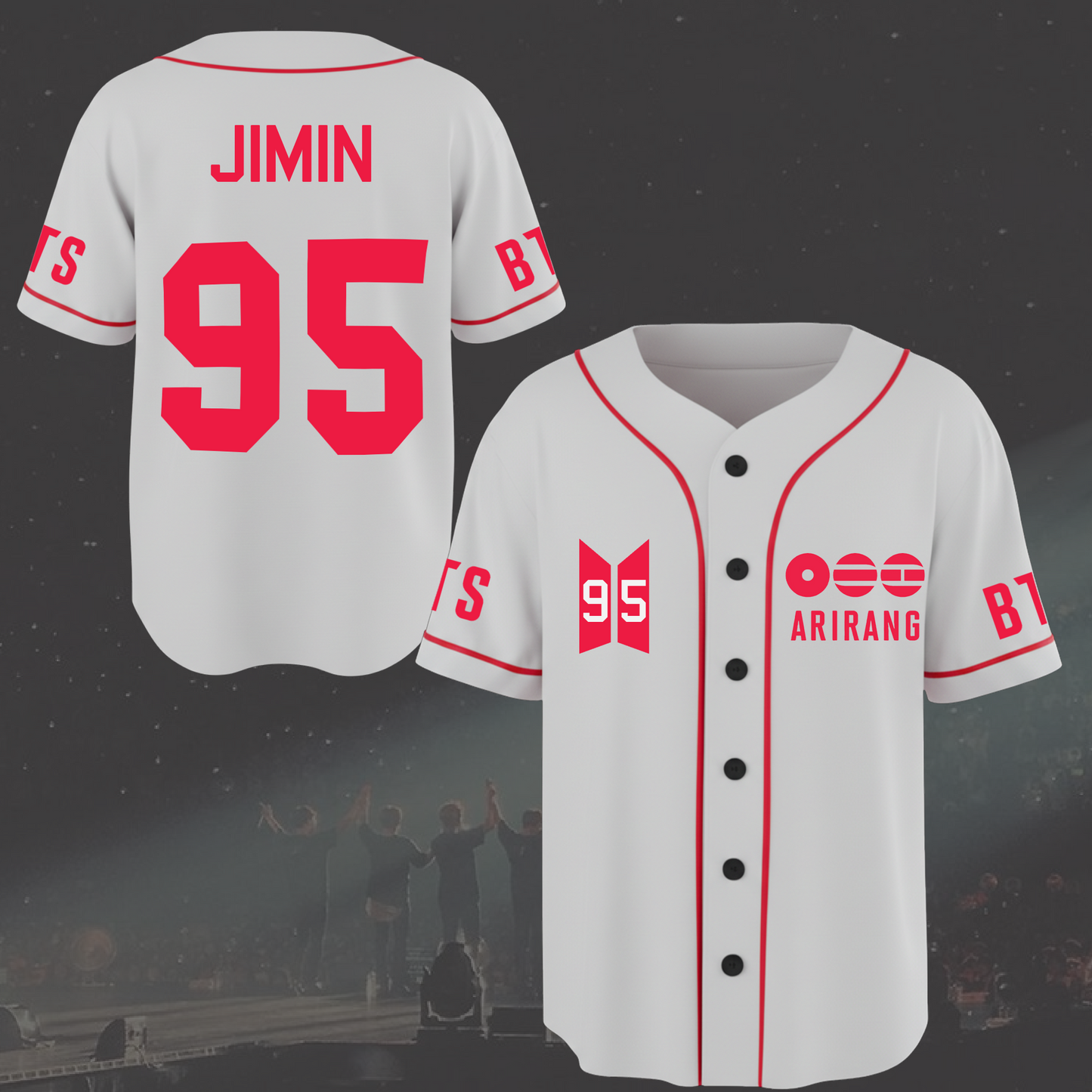 BTS World Tour Arirang White Baseball Jersey