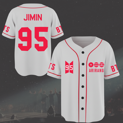 BTS World Tour Arirang White Baseball Jersey
