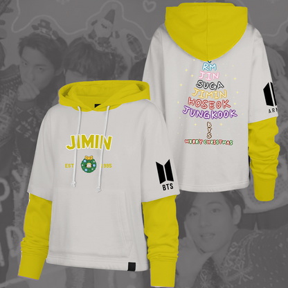 WAVESTEEᵀᴹ BTS Christmas OT7 Back See You Again Shortstop Hoodie